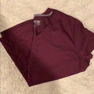 Greys Anatomy wine scrub top